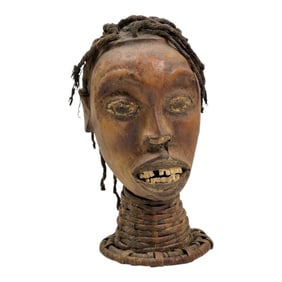 VINTAGE AFRICAN TRIBAL STATUE HEAD VOODOO