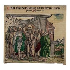 Anton Woensam (German, d. 1541) - "Disciples Grief Will Turn" Woodcut, Dieten Berger Bible