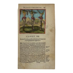 Lipsius c. 1620 - De Cruce Liber Tertius, Hand-Colored Copper Engraving