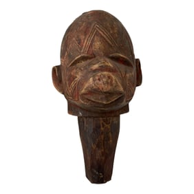 VINTAGE AFRICAN WOOD STATUE HEAD