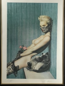 Olivia De Berardinis "Kitty" Limited Ediiton Signed and Numbered Lithograph