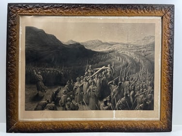Gustav Dore & Herbert Bourne - "Soldier's of the Cross" Rare Signed Engraving