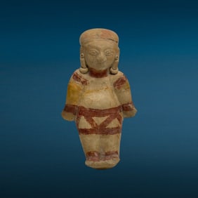 Pre-Columbian Jama-Coaque Culture Pottery Figurine