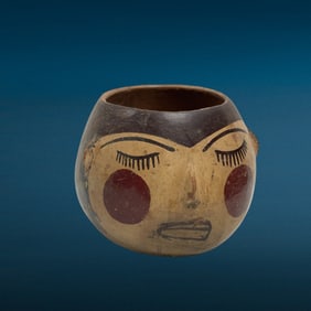 Pre-Columbian Terracotta Decapitated Head Bowl