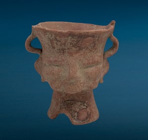 Pre-Columbian Mayan Terracotta Goblet Cup