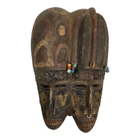 VINTAGE AFRICAN TRIBAL MASK WOOD CARVED