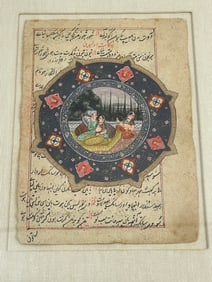 ANTIQUE INDO PERSIAN LEAVES PAINTING