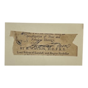 Thomas Paine (1737-1809) Founding Father Cut Signature