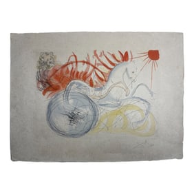 Salvador Dali (1904-1989) Elijah and The Chariot Pencil Signed and Numbered Lithograph 68/250