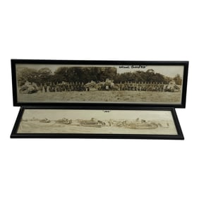 1919 & 1921 Vintage Panoramic Photographs in Frame