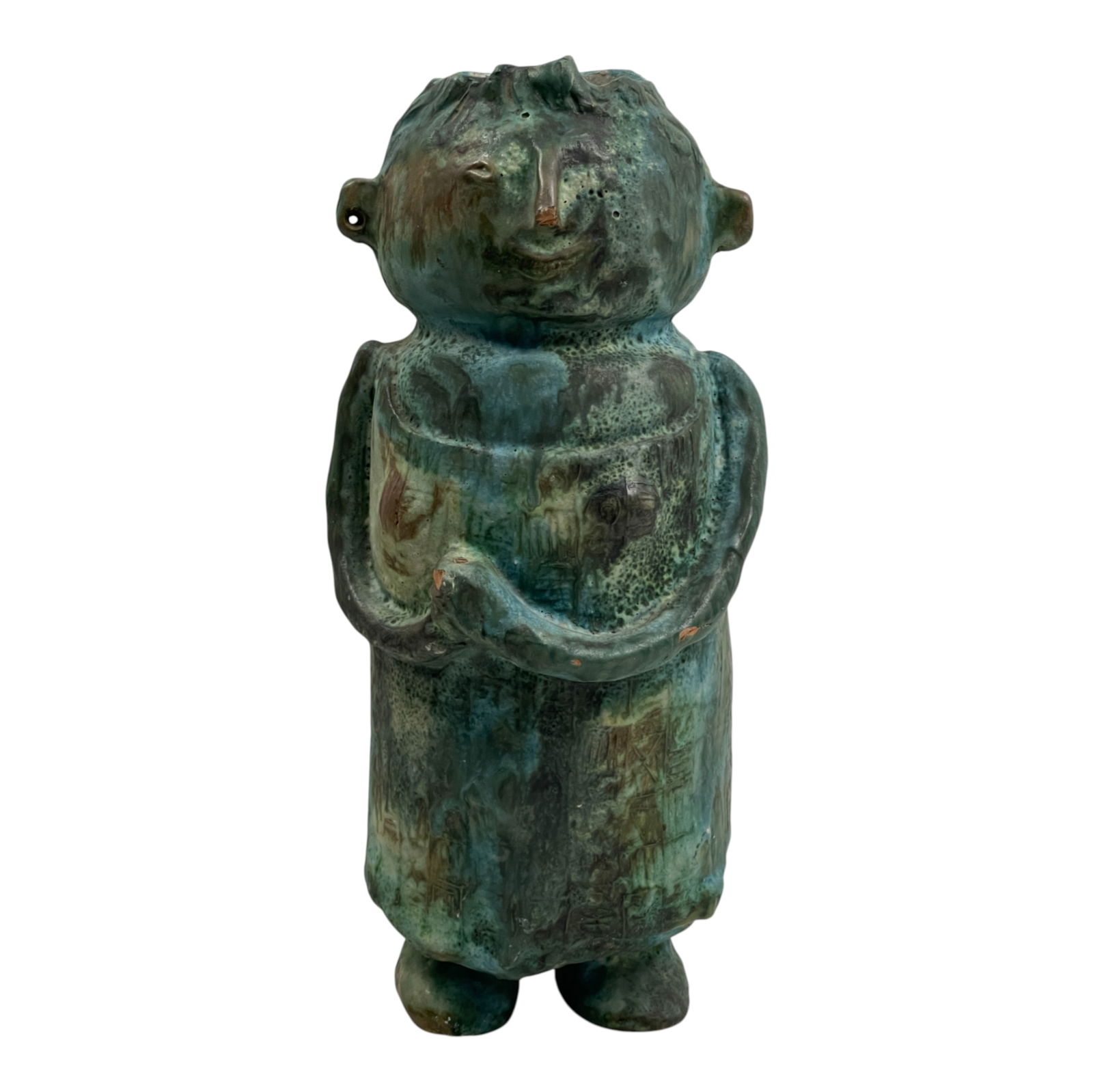 Antique Alvino Bagni Sea Garden Raymor Blue Green Monk Planter (1 of 7)