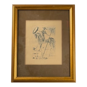Salvador Dali Don Quixote Etching