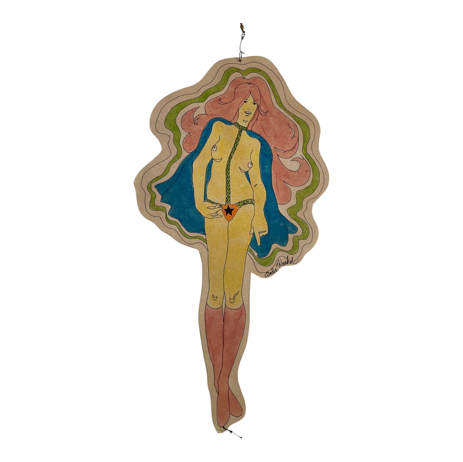 ANDY WARHOL Signed Costume Design Drawing CHRISTMAS ORNAMENTS Fashion (1 of 4)