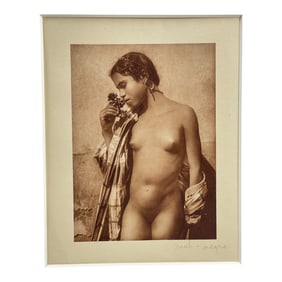 Lehnert & Landrock - Arab Negro Nude Albumen Photograph