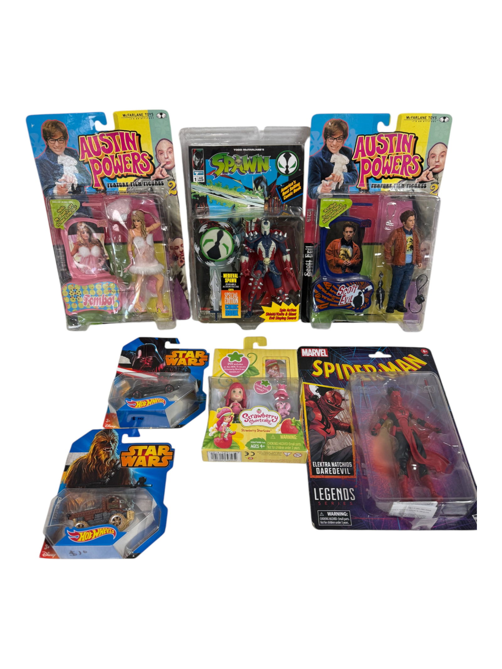 Vintage McFarlane Action Figure Hot Wheels Marvel Spawn Toy Lot: Vintage McFarlane Hot Wheels Marvel Spawn Toy Lot Austin Powers Spiderman