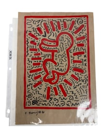 Keith Haring Signed Radiant Baby Painting