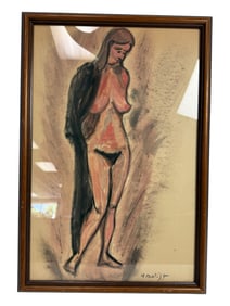 Painting Pastel on Paper Nude Woman Signed Henri Matisse