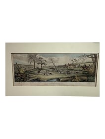 Painted Engraving Hare Hunting 1841 by G. Maile & T. Sutherland