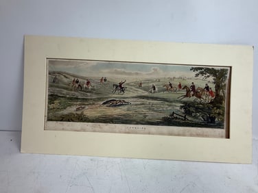 Painted Engraving Coursing 1841 by G. Maile & T. Sutherland