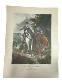 Painted Engraving The Last Meetong of Robert E Lee & Stonewall Jackson