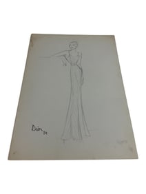 Vintage 1951 Dior Art Sketch