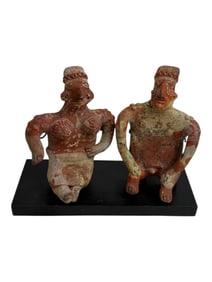 Vintage South American Clay Male and Female Sculpture figure