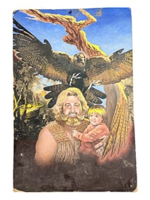 Vintage Painting Oil on Board Dan Haggerty Portrait