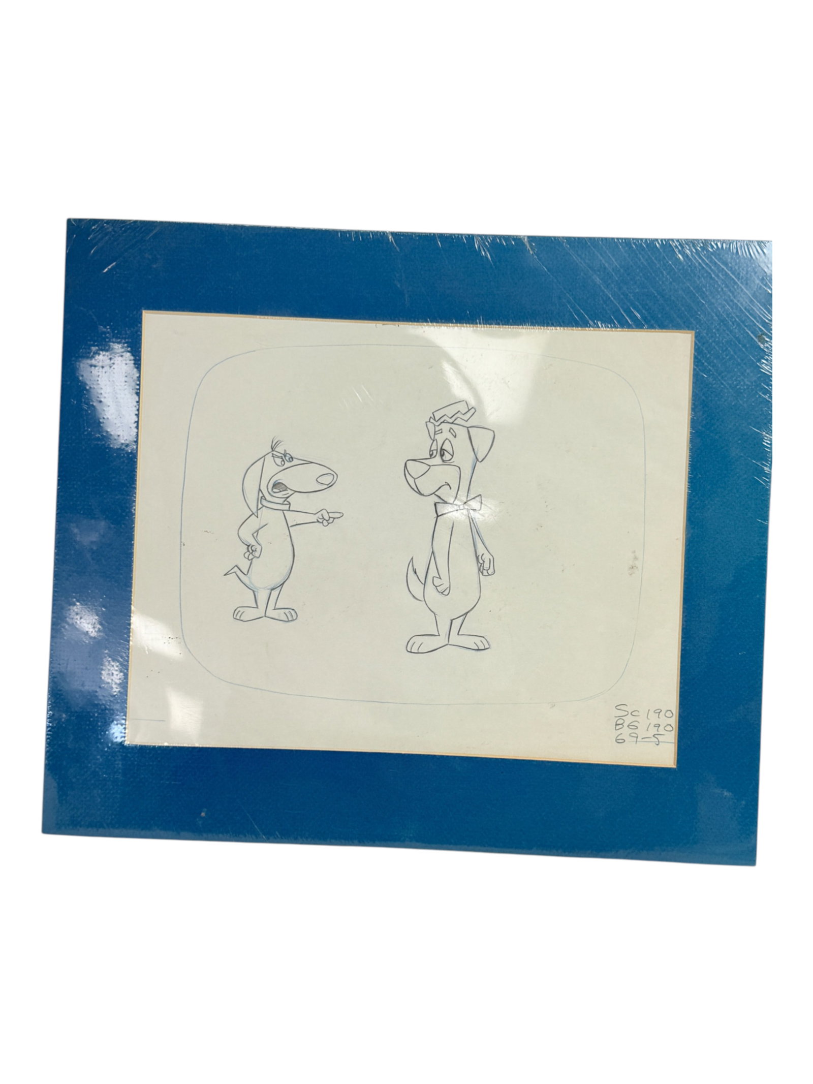 Animation Art Hanna Barbera Huckleberry Hound Pencil on Paper Cel: Animation Art Hanna Barbera Huckleberry Hound Pencil on Paper Cel COA included 15 x 13