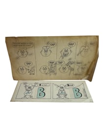 Comic Artwork Cliff Roberts Sesame Street 1970s marker on Paper