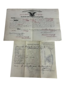 US Military Army WWI Certificate Discharge Military Record paper