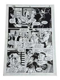 Vintage Hand Drawn Marker on Paper Comic Book Story Board from Steel Jamahl Irons
