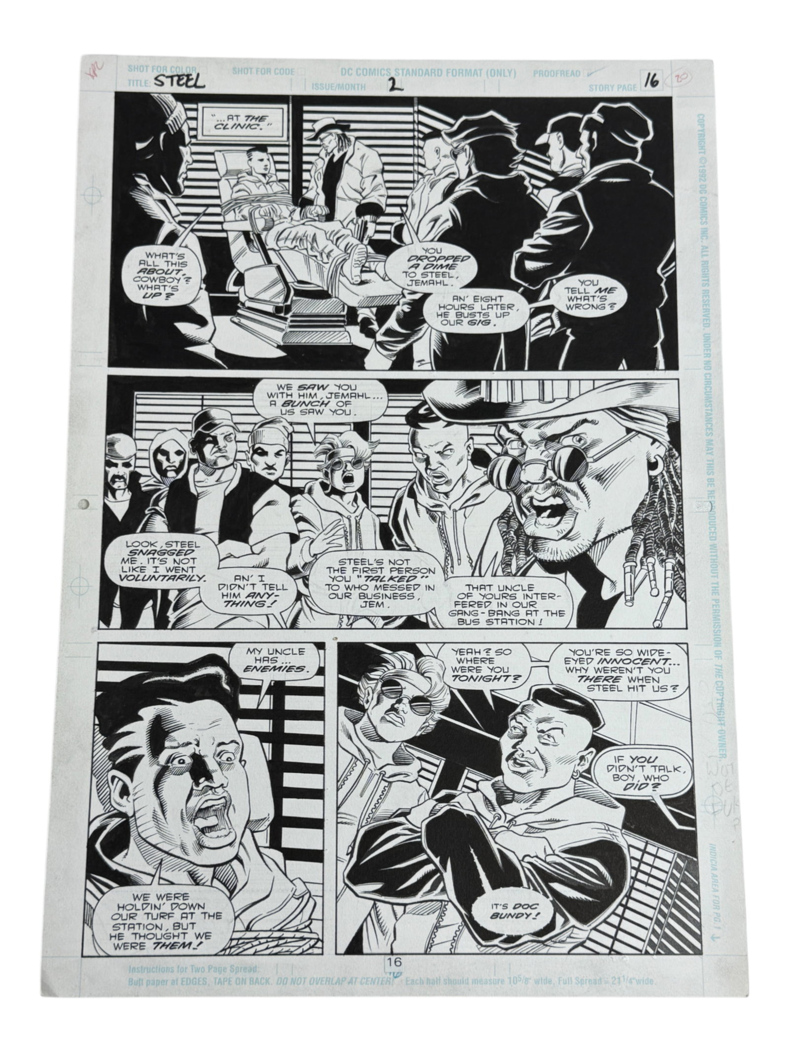 Vintage Hand Drawn Marker on Paper Comic Book Story Board from Steel Jamahl Irons: Vintage Hand Drawn Marker on Paper Comic Book Story Board from Steel Jamahl Irons