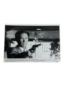 Vintage Hollywood Signed Clint Eastwood Black and White Photo