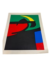 Rare Signed Joan Miro Lithograph Catalan Farmer in the Moonlight 1968