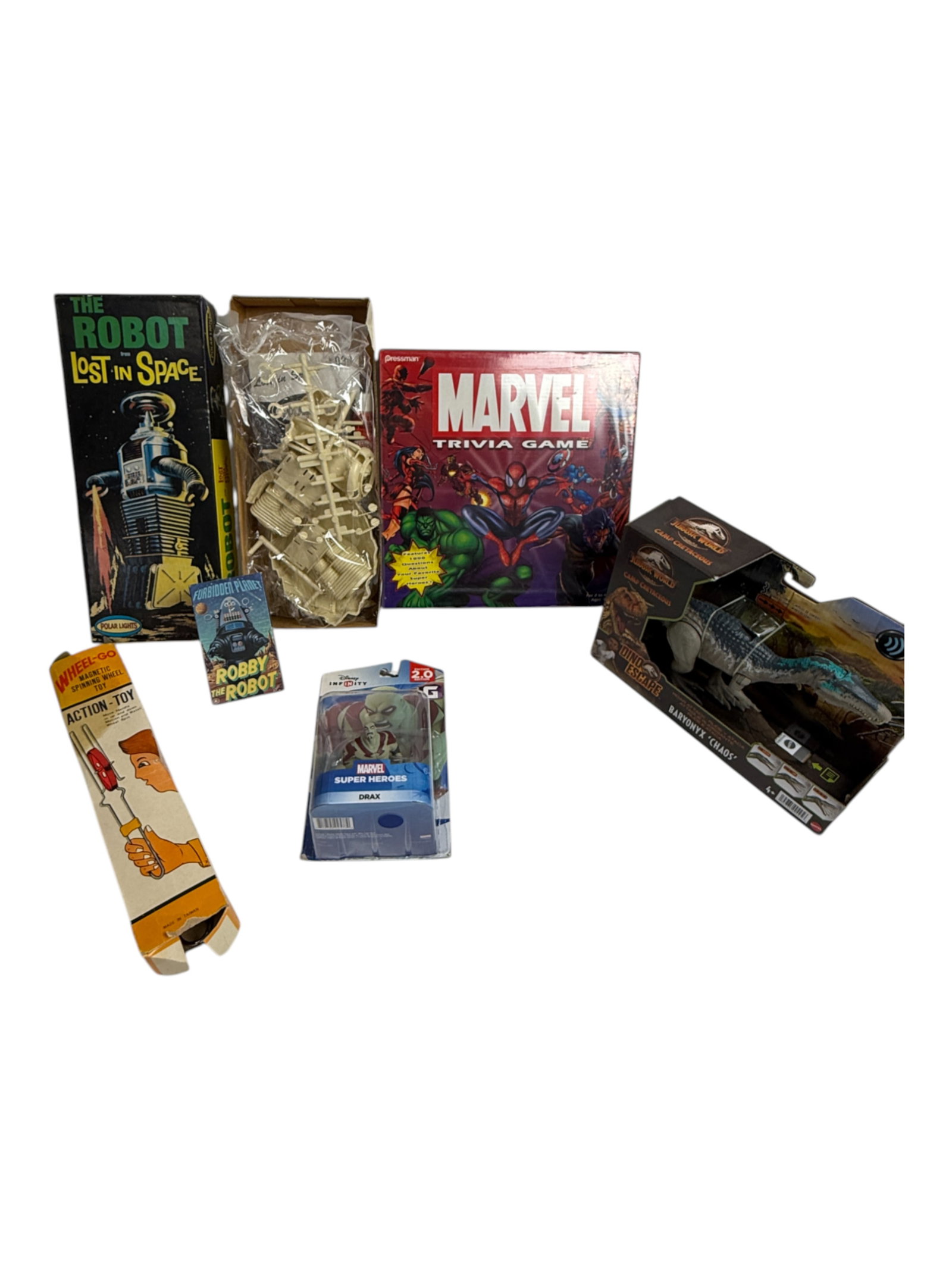 Vintage Toy Robots Jurassic World Marvel Lot: Vintage Toy Robots Jurassic World Marvel Lot