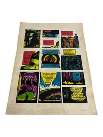 Joe Shuster Illustration Art Story Board Colored Signed