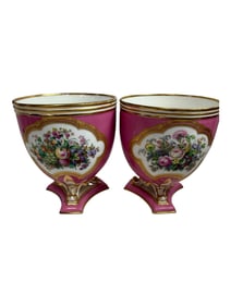 Vintage Pair of Coalport English Porcelain Portait Vase