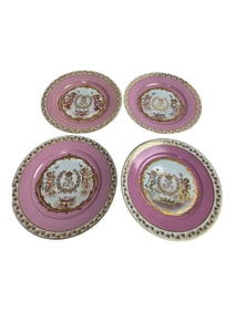 French Chateau Des Tuileries Sevres 1846 Pink Gold Plates set of four