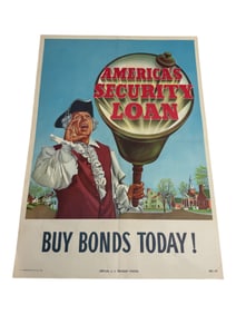 Vintage OriaAginal US Government Treasury Bonds Advertisment Poster