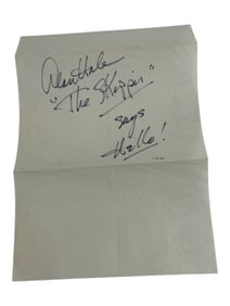 Vintage Hollywood Actor Alan Hale The Skipper orginal Signature Marker on Paper