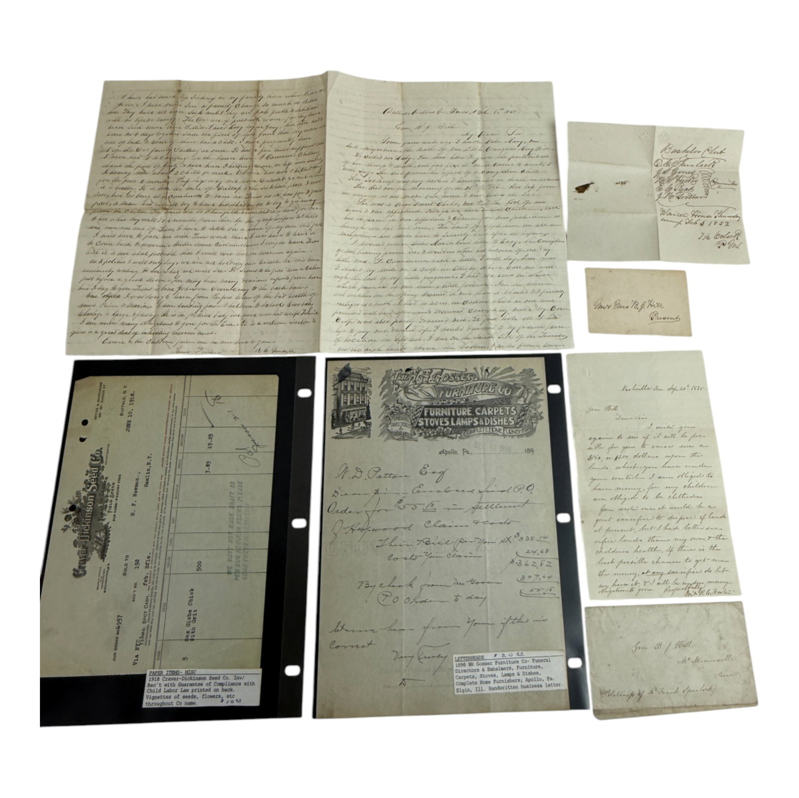 Antique Ephemera 19th Century Lot: Antique Ephemera 19th Century Lot