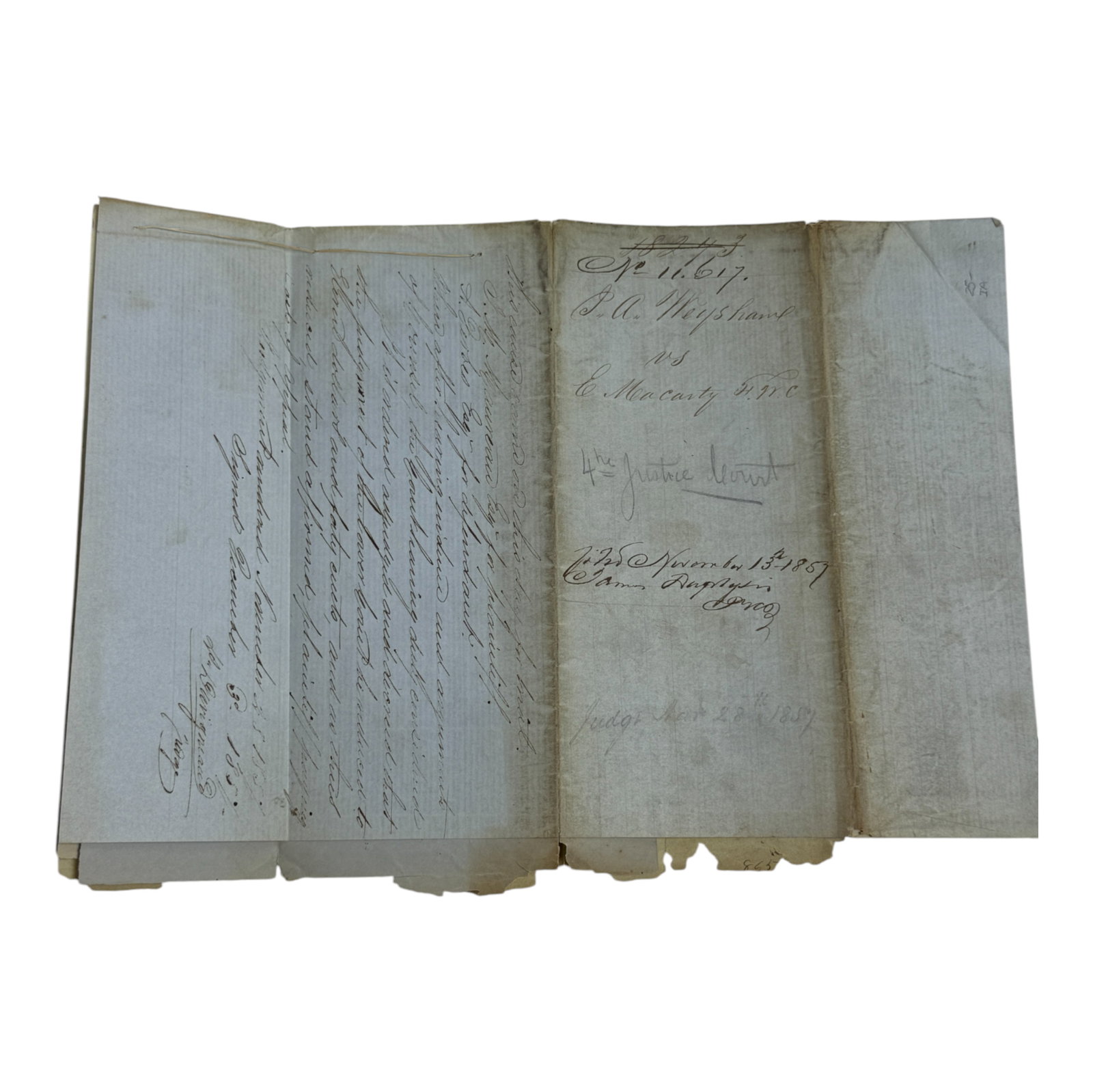 Antique Ephemera 19th Century Lot State of LA Orleans Court Papers: Antique Ephemera 19th Century Lot State of LA Orleans Court Papers