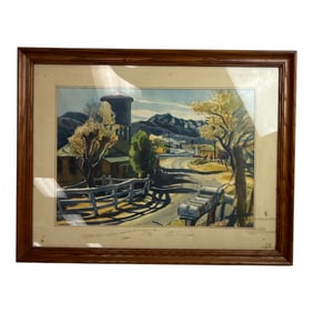 Vintage Watercolor Print by EMIL JEAN KOSA, JR.  (1903 - 1968)