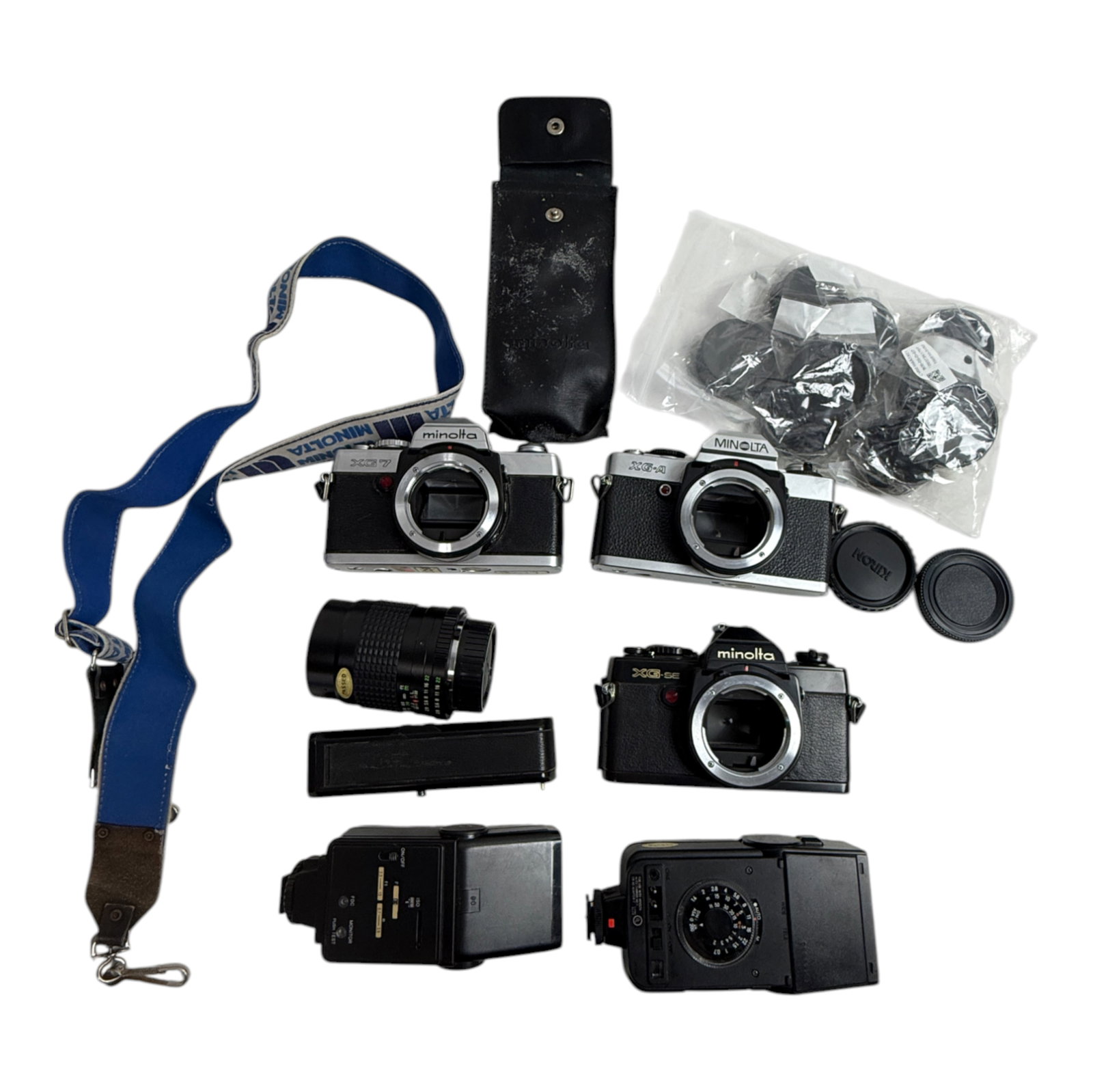 Vintage Camera Lot: Vintage Camera Lot Various Makes of Minolta Cameras Lens and acessories as is