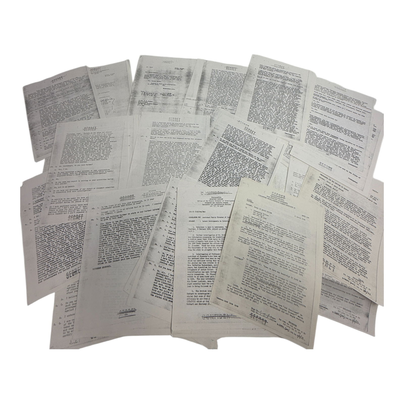 ADOLF HITLER US Government Top Secret Declassified Document Lot Collection: ADOLF HITLER US Government Top Secret Declassified Document Lot Collection. The documents are vintage government copies. NOTE: Los Angeles Estate Auction, as the seller of War memorabilia, would like