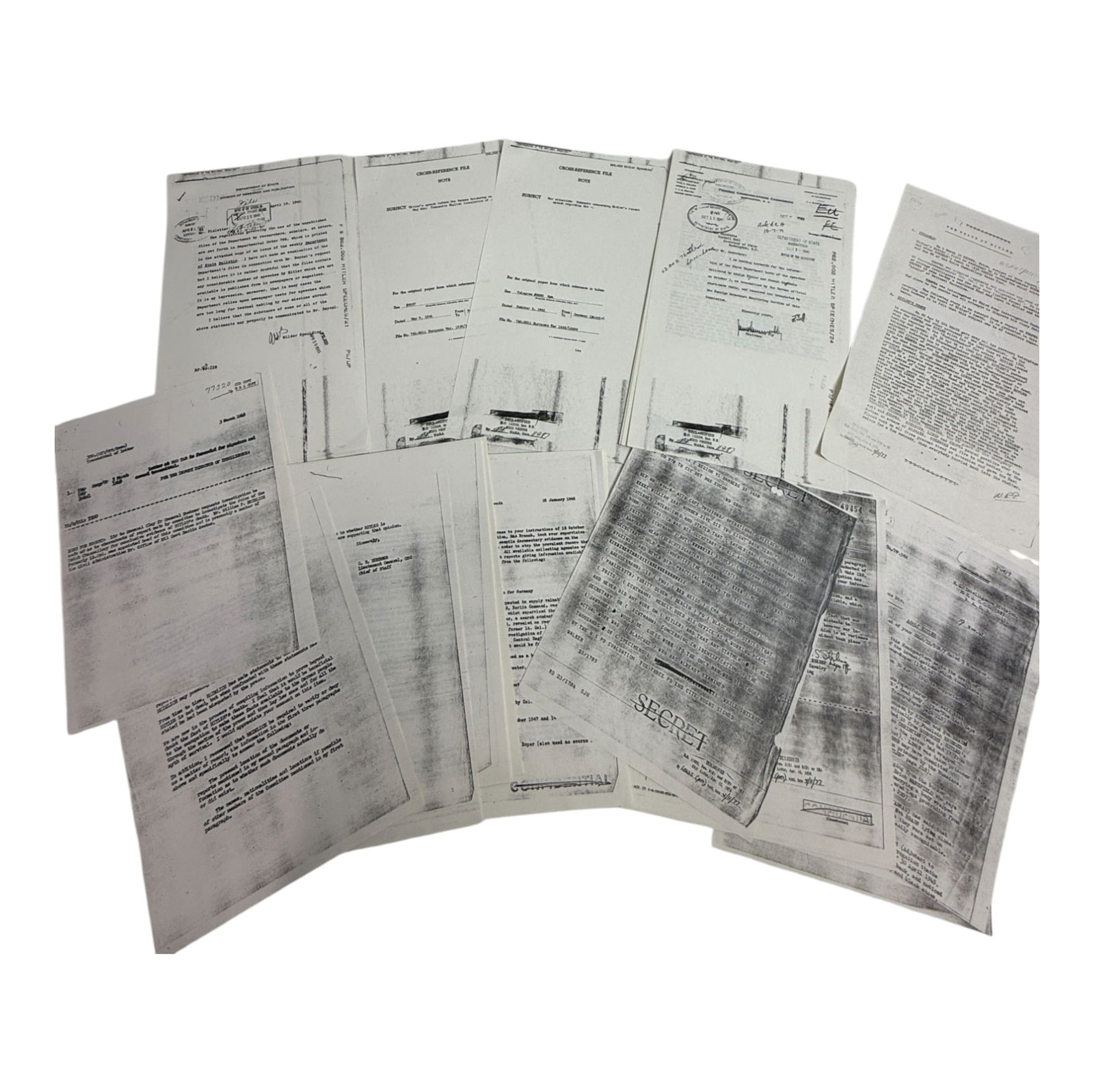 ADOLF HITLER US Government Top Secret Declassified Document Lot Collection: ADOLF HITLER US Government Top Secret Declassified Document Lot Collection. The documents are vintage government copies. NOTE: Los Angeles Estate Auction, as the seller of War memorabilia, would like