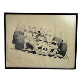 Jorg Ensen Sketch on Paper signed Morley Indy 1976