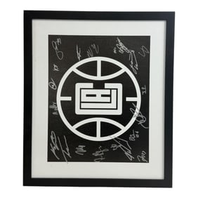Vintage Logo Canvas For The Clppers Signed By The 2021-2022 Team With COA