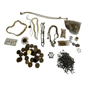 Vintage Jewellery Lot With Chains Beads And Connectors
