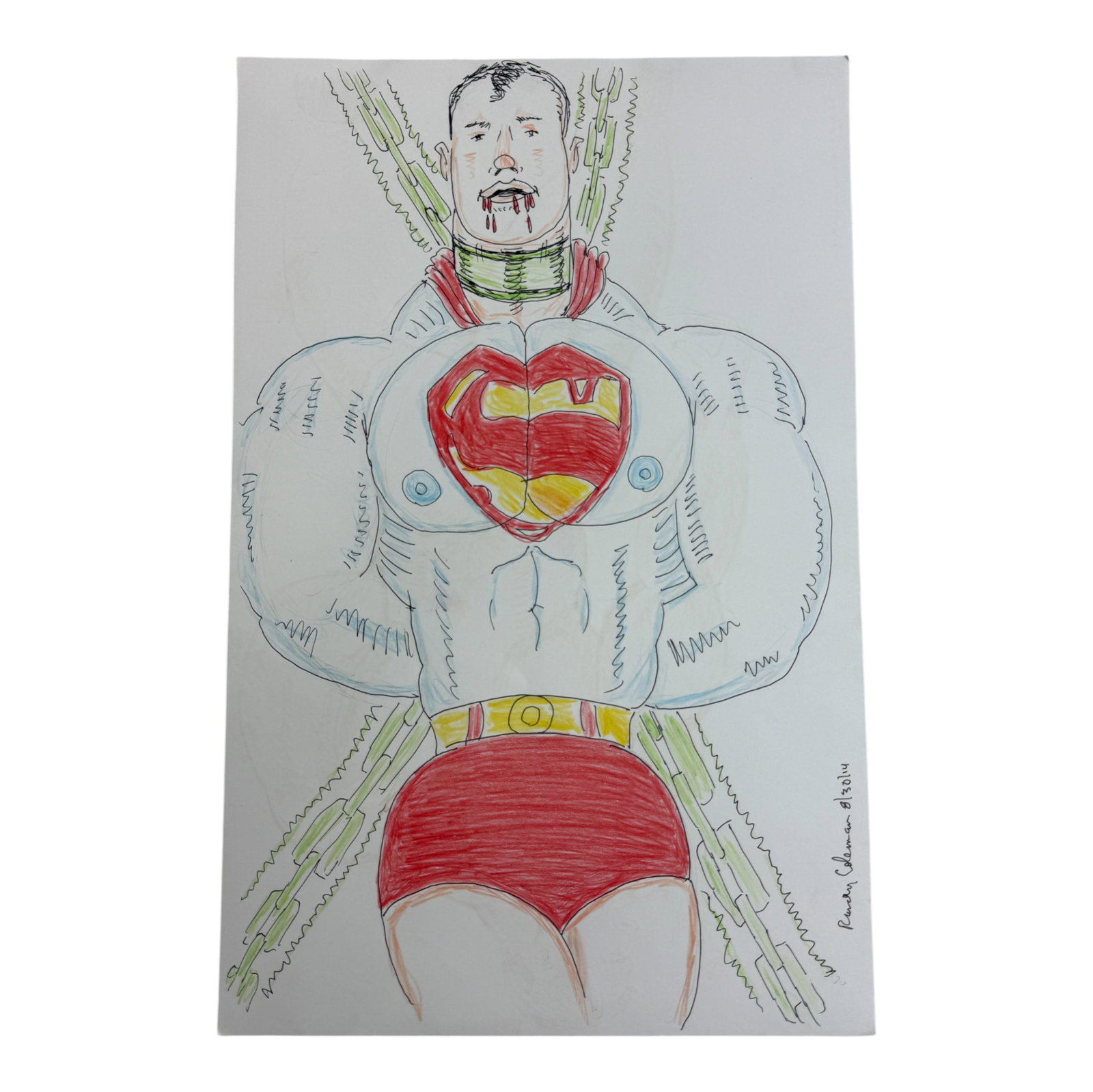 Randy Coleman Orginal Signed Sketch Gay Male: Randy Coleman Orginal Signed Sketch Gay Male 11 x 20